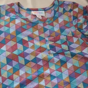 LuLaRoe Multicolor Geometric Scarlet Dress Aka Kids carly